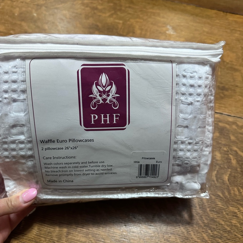 White Waffle Euro‎ Pillowcases New sz 26x26